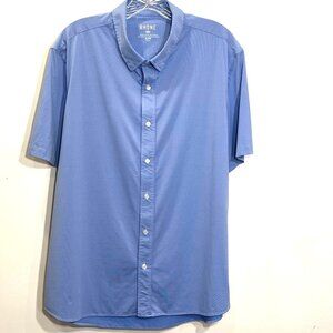 Rhone Men’s Short Sleeve Commuter Button Shirt Size XL Blue Microdot Stretch